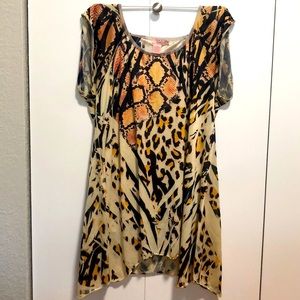 Tunic blouse, animal print